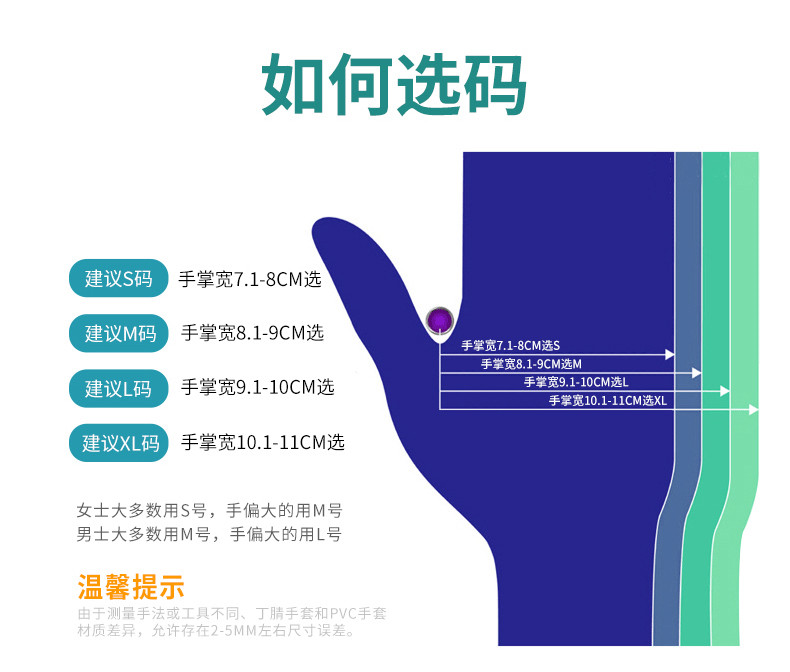 奥美优/Aomeiyou  一次性PVC手套吃龙虾餐饮烘焙烧烤料理pvc薄膜手套50只AMY2202