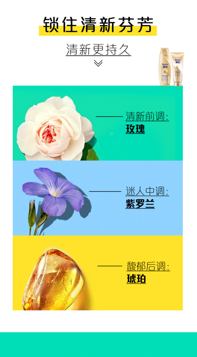 飘柔/Rejoice 飘柔多效滋养修护润发乳 针对烫染受损精华素 花香调护发素 男士女士通用