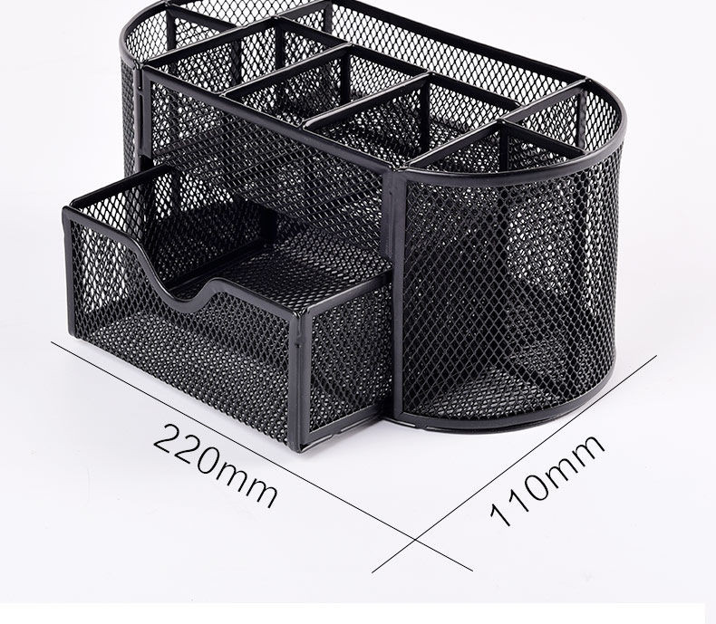 正彩(ZNCI)金属网格多功能七格桌面收纳摆件简约创意金属网纹笔筒办公用品 2643