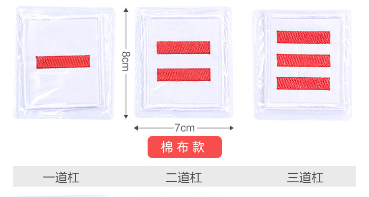 正彩(ZNCI)少先队干部标志小队长中队长大队长少先队干部臂章刺绣款10个装 5341一道杠