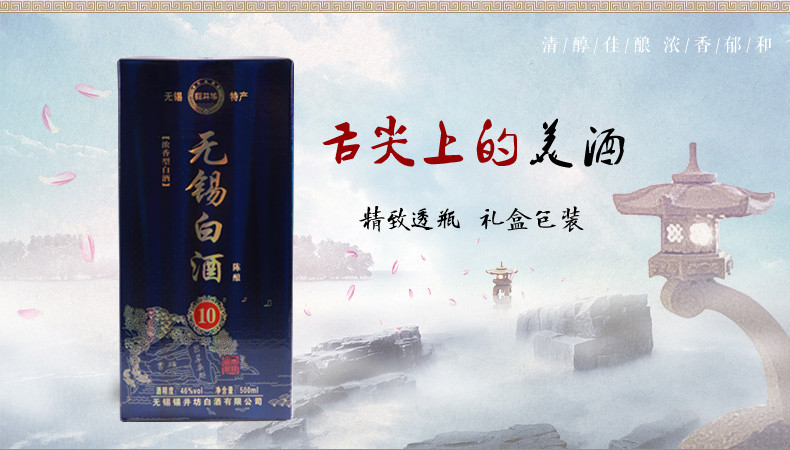 锡井坊 二瓶带礼袋 无锡特产无锡白酒浓香型绵柔陈酿白酒