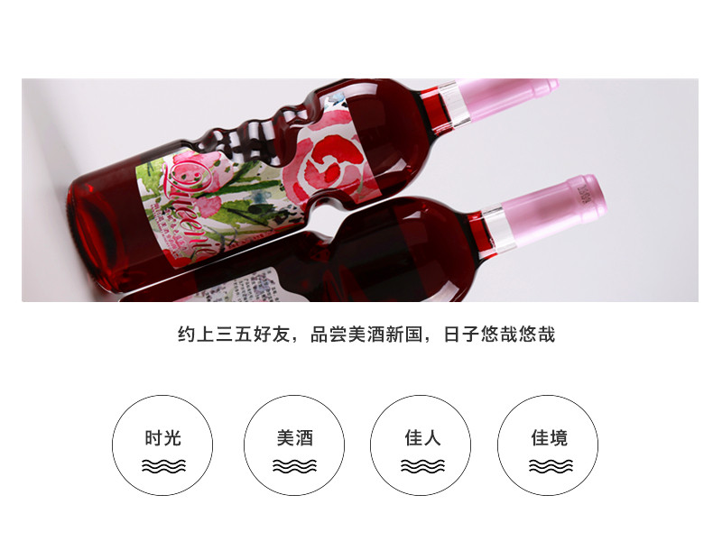 贵妮 六瓶 贵妮春色蓝莓酒 天使之手蓝莓果酒750ml*6