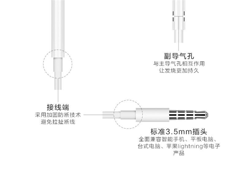 亨酷 高音质苹果安卓通用耳机带麦线控耳机入耳式