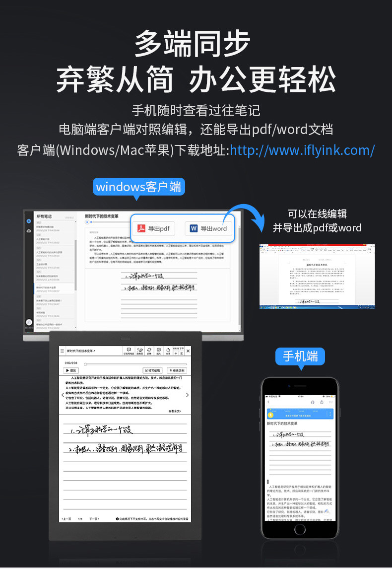 科大讯飞/iFLYTEK 电子笔记本电子书阅读器 10.3英寸 语音转文字 XF-CY-J10E