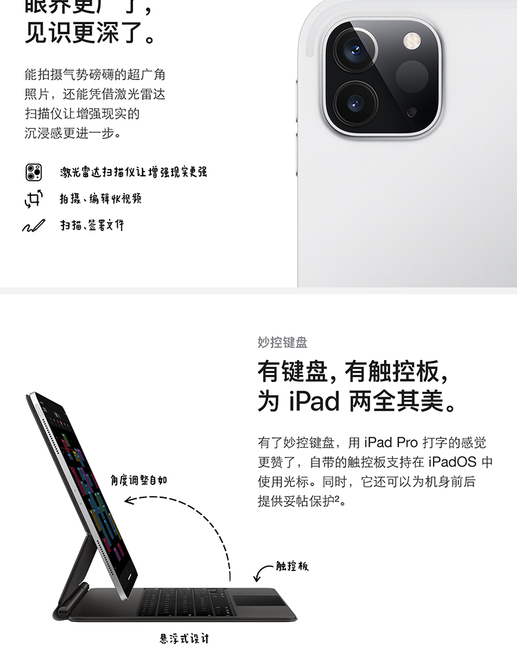 苹果/APPLE iPad Pro 11英寸平板电脑 2020年新款 256G 全面屏娱乐休闲平板