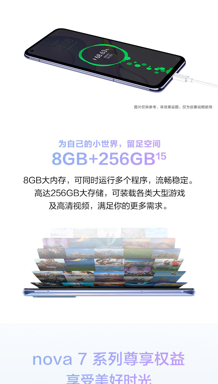 华为/HUAWEI nova7 5G 新品6400万后置四摄 SoC芯片 极点全面屏 全网通5G手机