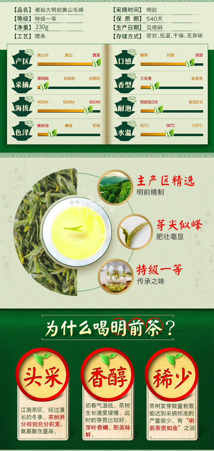 2019新茶上市 谢裕大 皖茶荟萃 特级 礼盒 230g