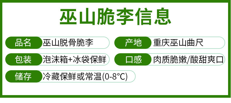 现摘现发重庆巫山脆李空心李子3斤当季新鲜水果