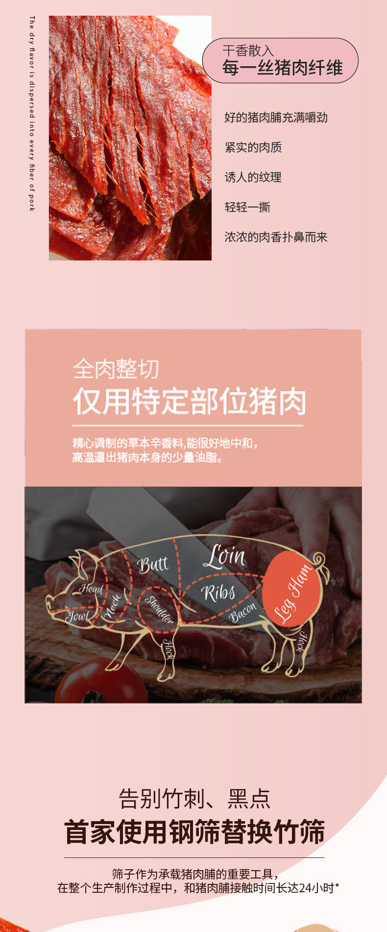 【三只松鼠_猪肉脯160g】原味零食风干熟食小吃肉脯肉干小包装-原味160g×1袋