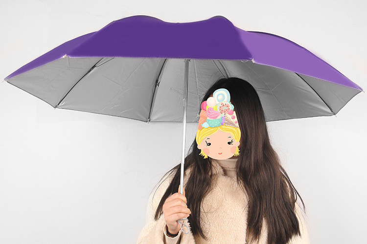 行科  三折晴雨伞银胶伞折叠伞防晒防紫外线太阳伞八骨 颜色随机