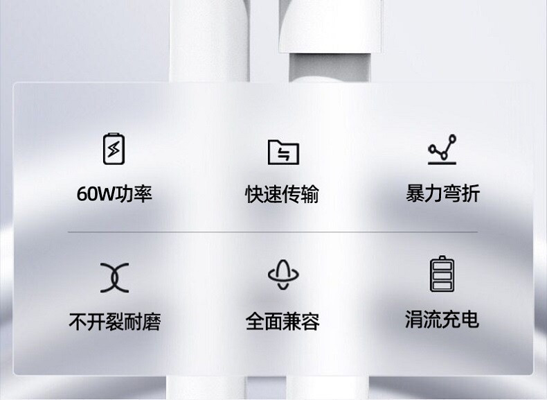 行科 双typec闪充线快充PD数据线60w适用苹果笔记本简易包装