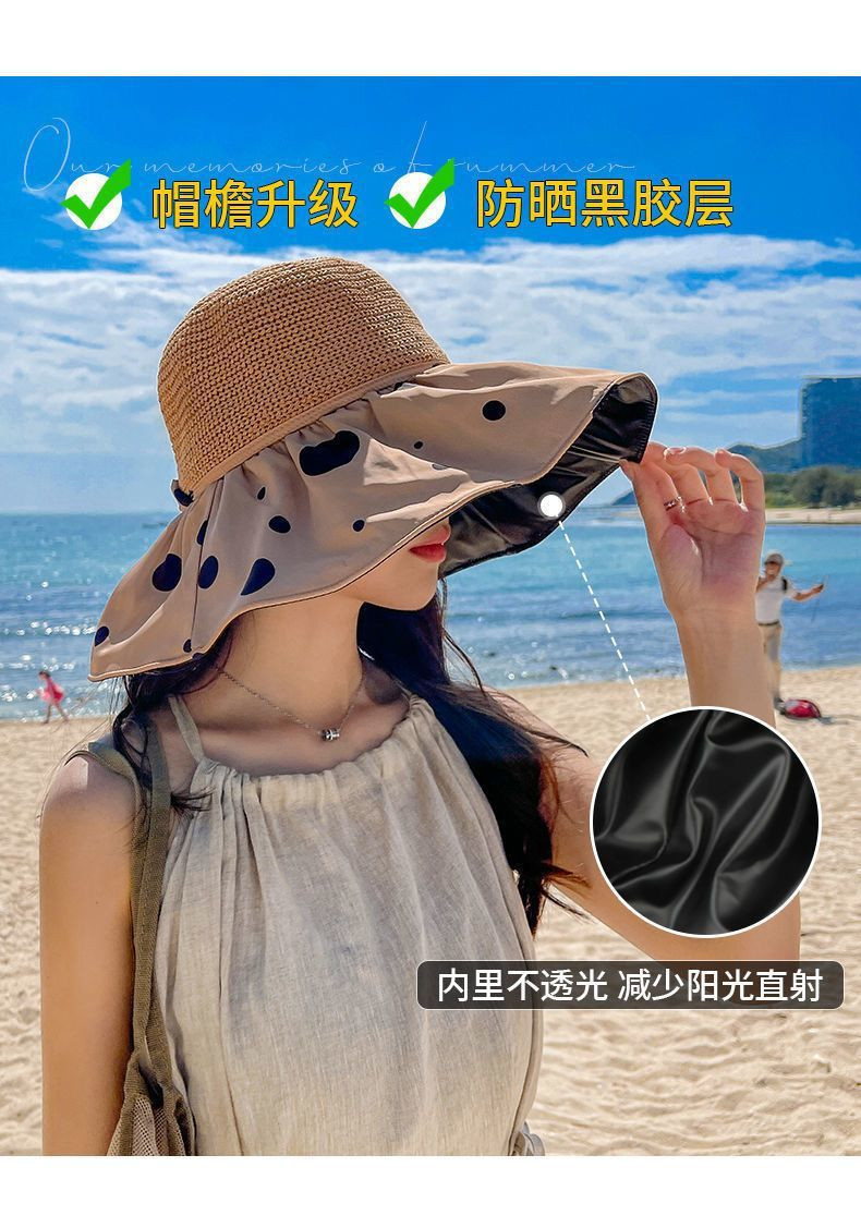 行科 防晒遮阳帽子女黑胶夏季时尚防紫外线防晒帽