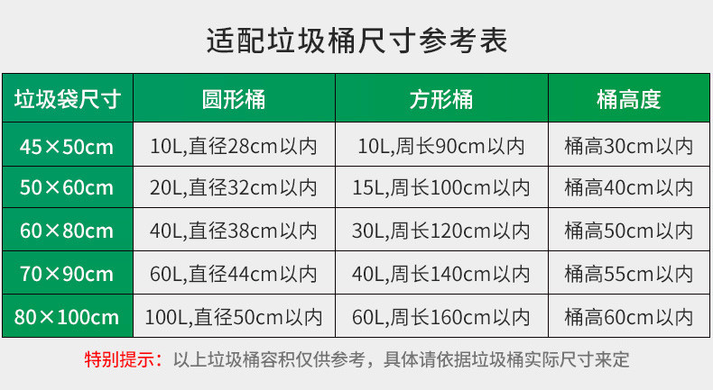 行科  黑色垃圾袋家用一次性塑料垃圾袋100只适合10L内垃圾桶