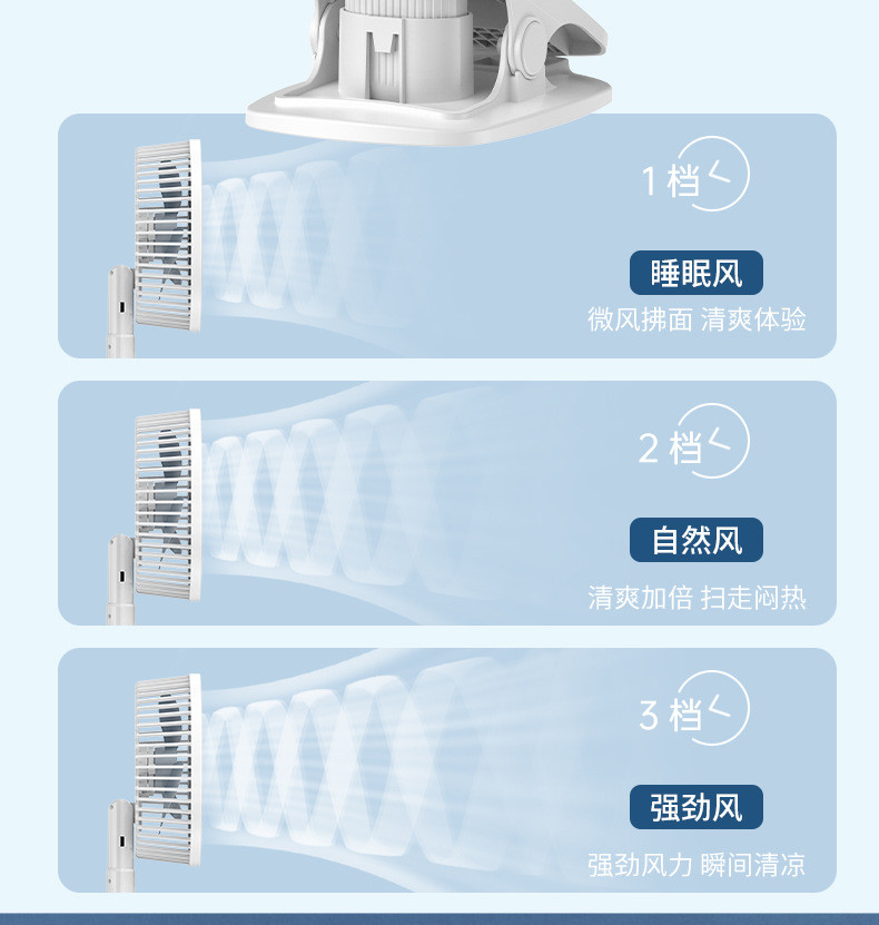 行科  usb充电风扇迷你便携式电风扇台式办公室桌面小风扇伸缩