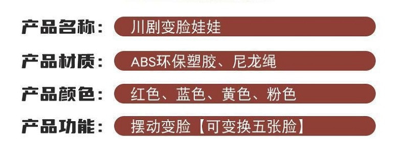 行科 熊猫玩具变脸娃娃手办脸谱熊猫礼品纪念品六一礼物儿童节