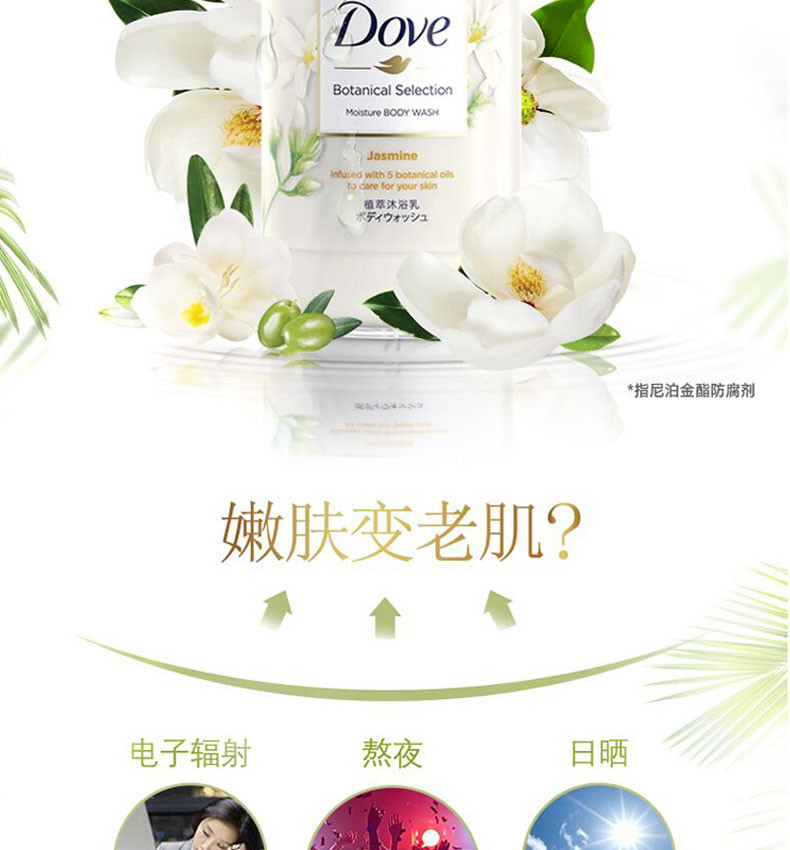 多芬(Dove)茉莉植萃甄选滋养沐浴乳500G