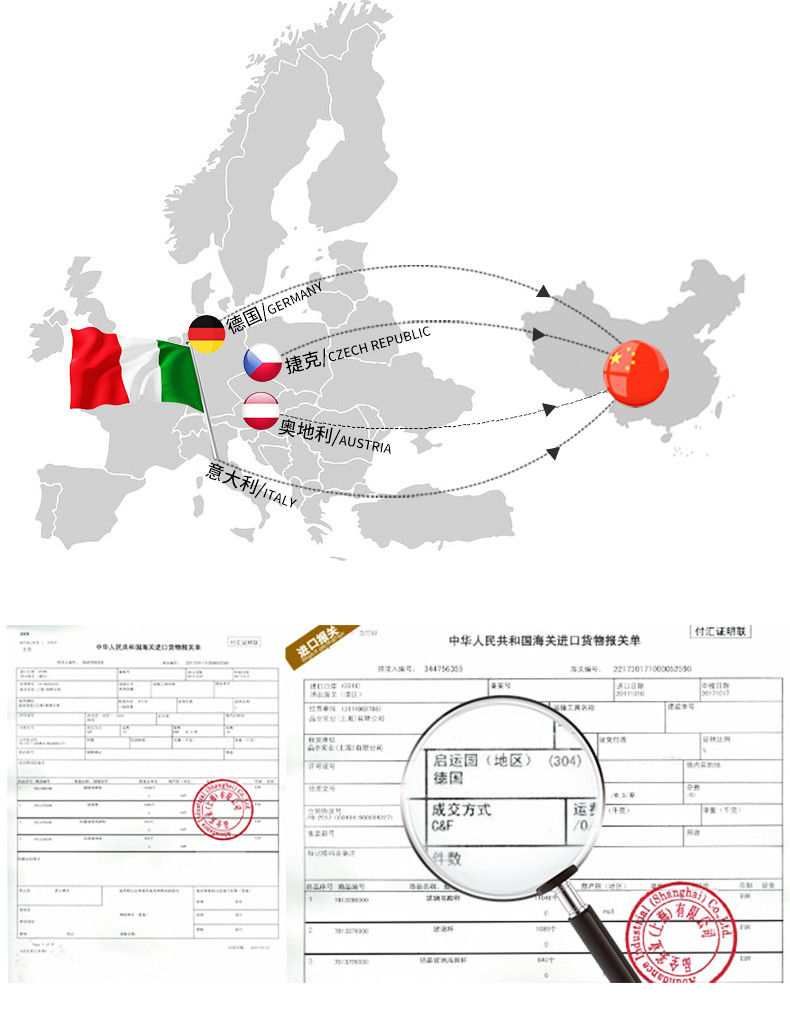 MKSA米卡莎进口水晶红酒杯560ML套装家用高脚杯波尔多红酒杯2只