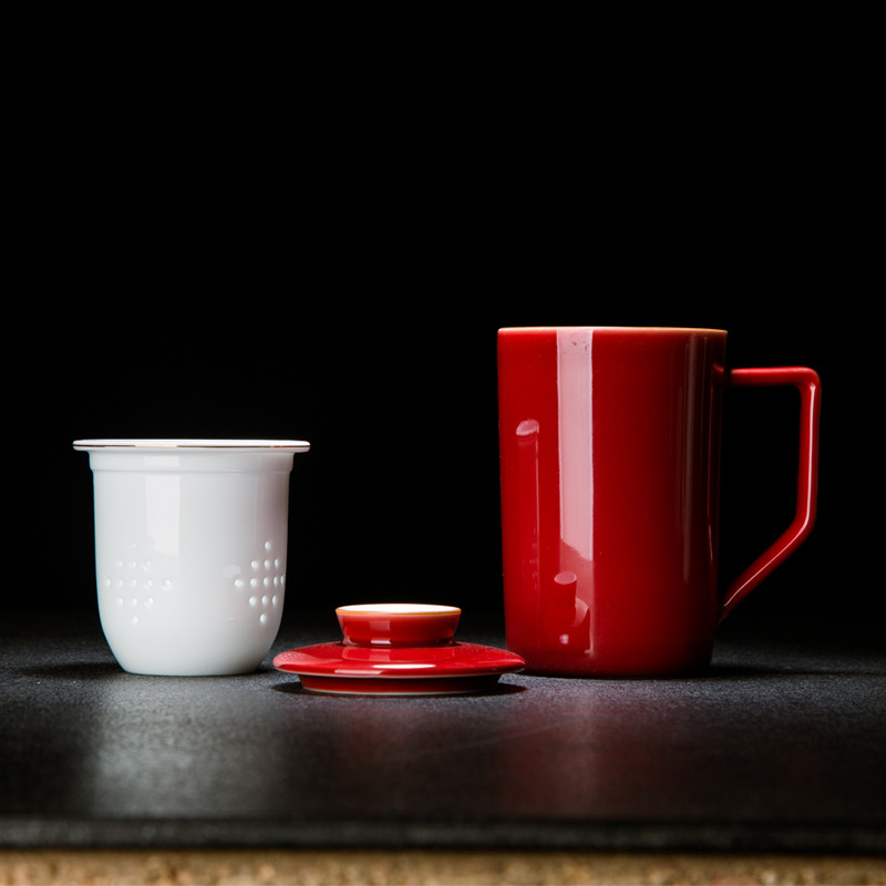 景德镇陶瓷杯颜色釉胆杯办公杯会议杯茶杯陶瓷礼品杯