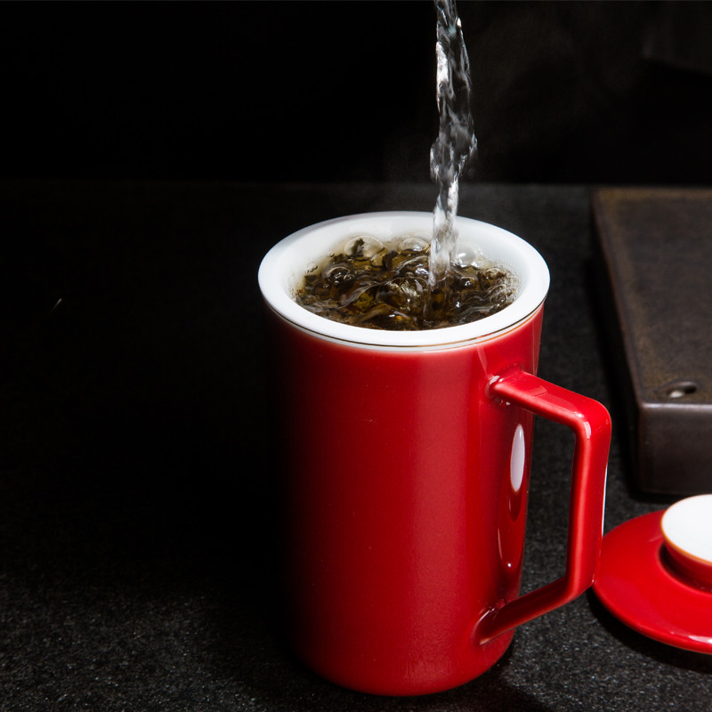 景德镇陶瓷杯颜色釉胆杯办公杯会议杯茶杯陶瓷礼品杯