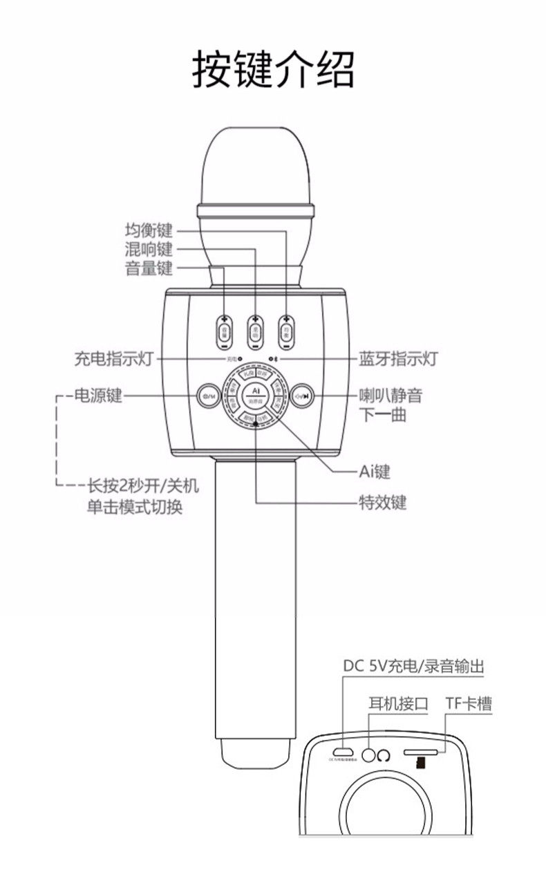 屁颠虫(HIFIER) X39无线蓝牙麦克风音响一体话筒全民K歌宝唱吧录音全能声卡直播FM车载麦