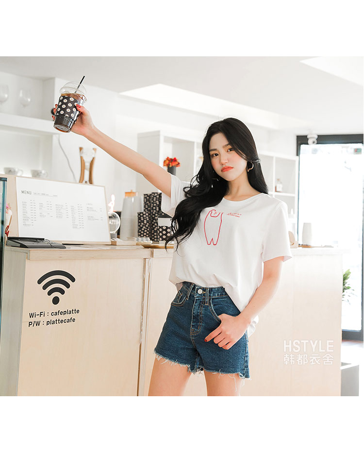 2019夏装新款女装韩版卡通字母印花宽松短袖T恤NJ13095翝