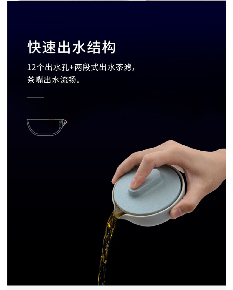 【顺丰发货】泊喜小巨蛋CC旅行便携式快客杯一壶二杯功夫茶具套装陶瓷日式女士