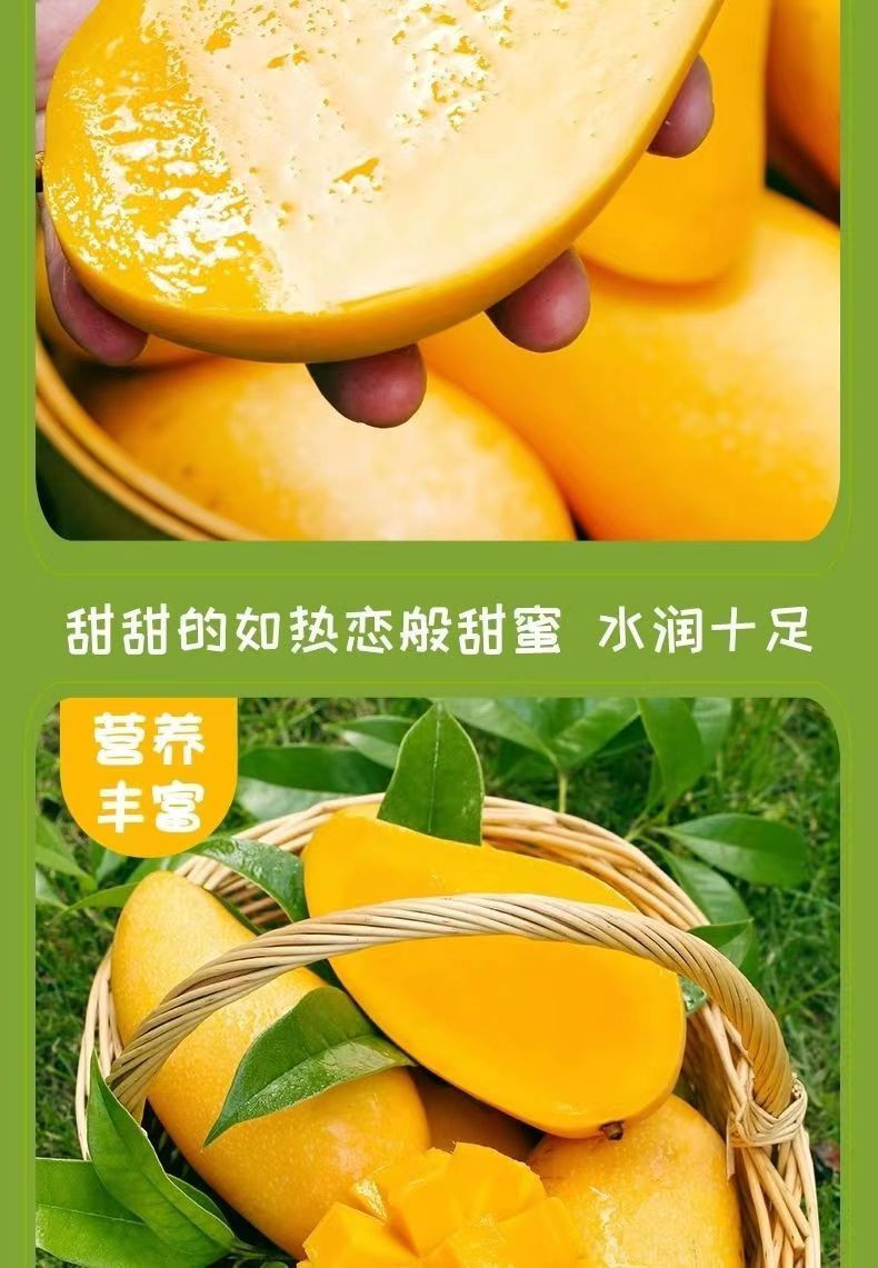 亿荟源 金煌芒海南三亚当季现摘热带新鲜水果甜心芒果