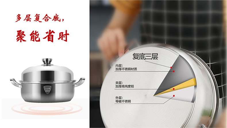 炊大皇/COOKER KING 不锈钢多用火锅28cm CK82077