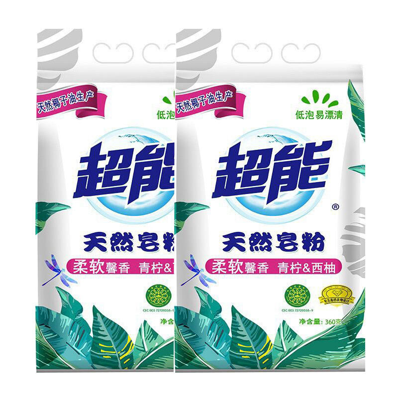 超能/CHAONENG 360g*6包超能天然皂粉(馨香柔软)（袋装）全国免邮