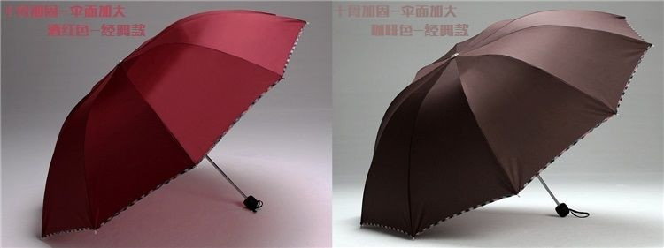 十骨八骨加大雨伞双人三人大号折叠雨伞男女商务伞三折晴雨太阳伞