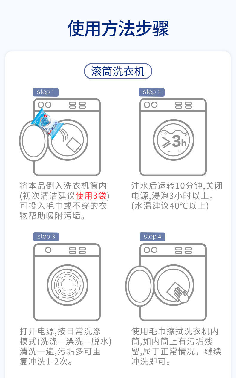 【3-15包装洗衣机清洗剂】净尔康洗衣机槽清洗剂滚筒波筒污除垢剂