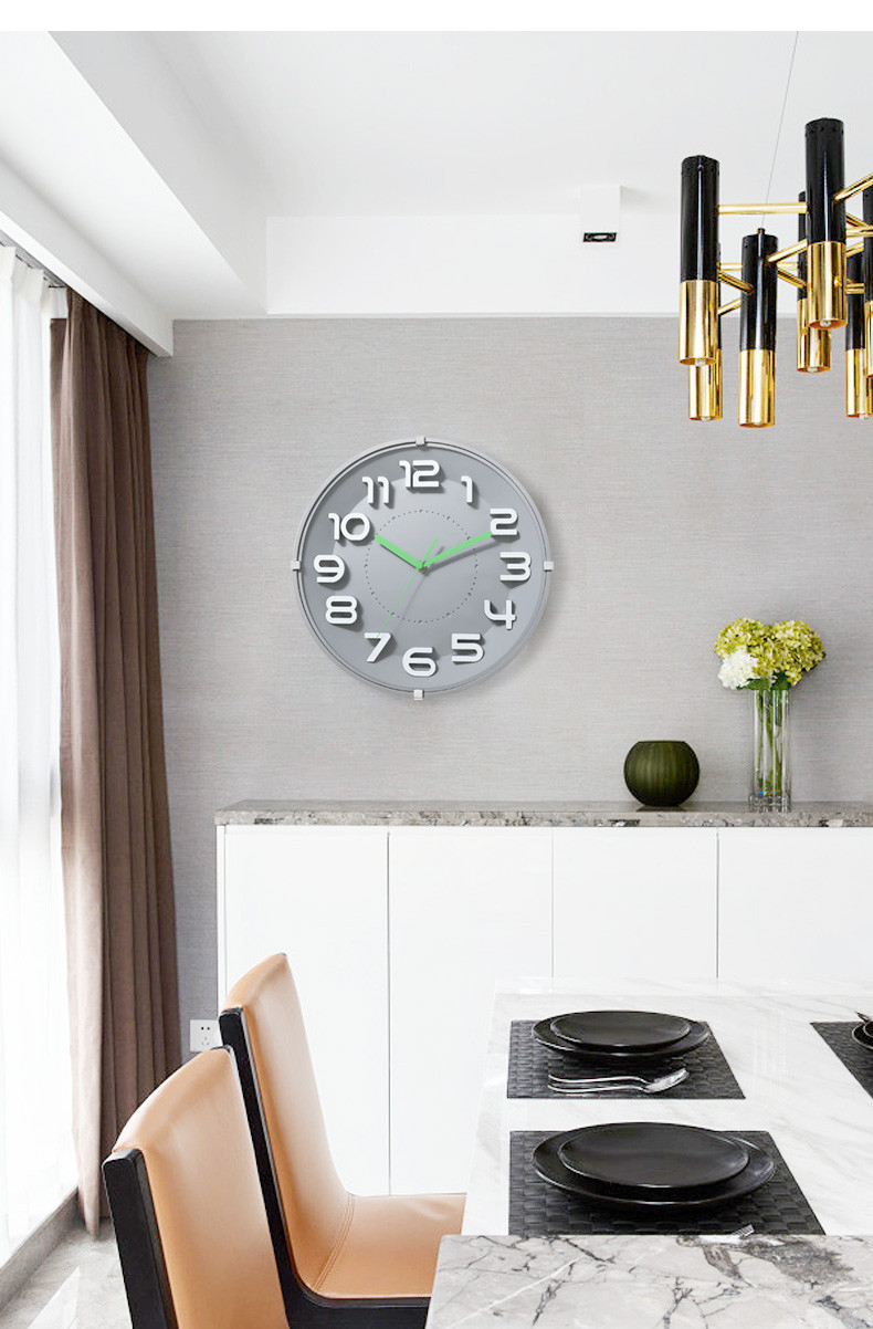  TIMESS钟表挂钟客厅家用时尚时钟创意石英钟电子挂墙简约现代挂表
