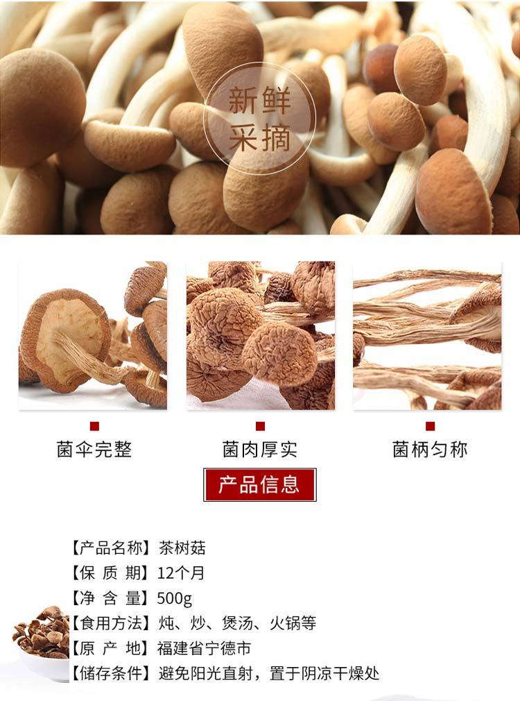  古田茶树菇农家特产干货特级不开伞茶树菇无硫2020年新货50g250g