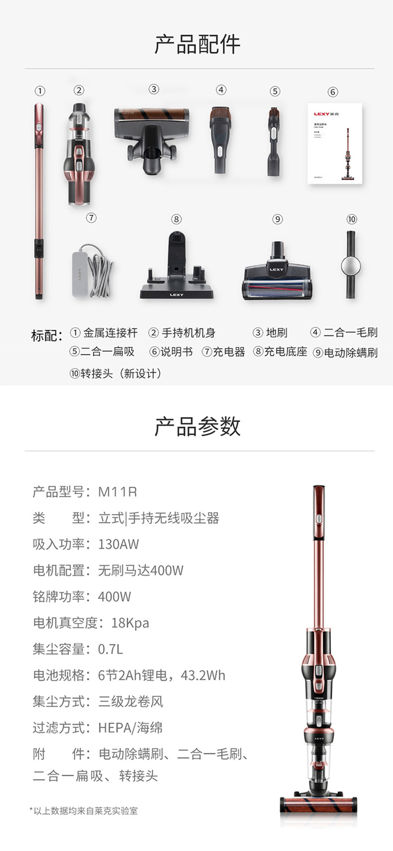 莱克（LEXY） 魔洁M11R立式多功能 手持大吸力无线吸尘器家用除螨