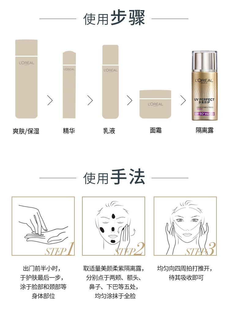 欧莱雅/LOREAL 欧莱雅 新多重防护隔离露 美颜柔紫 40ML