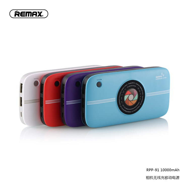 Remax睿量RPP-91移动电源 10000毫安相机无线充电宝 无线充电移动电