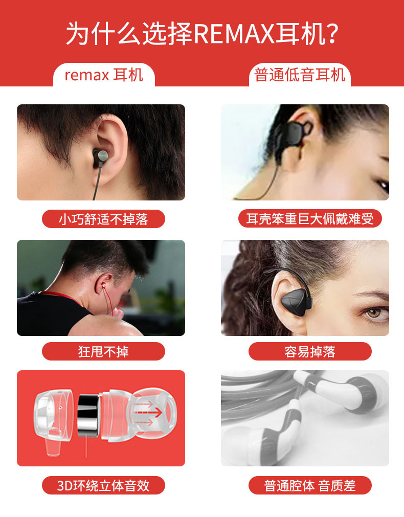 Remax睿量S17蓝牙耳机运动项圈式双耳跑步听歌续航久 超长无线挂脖式