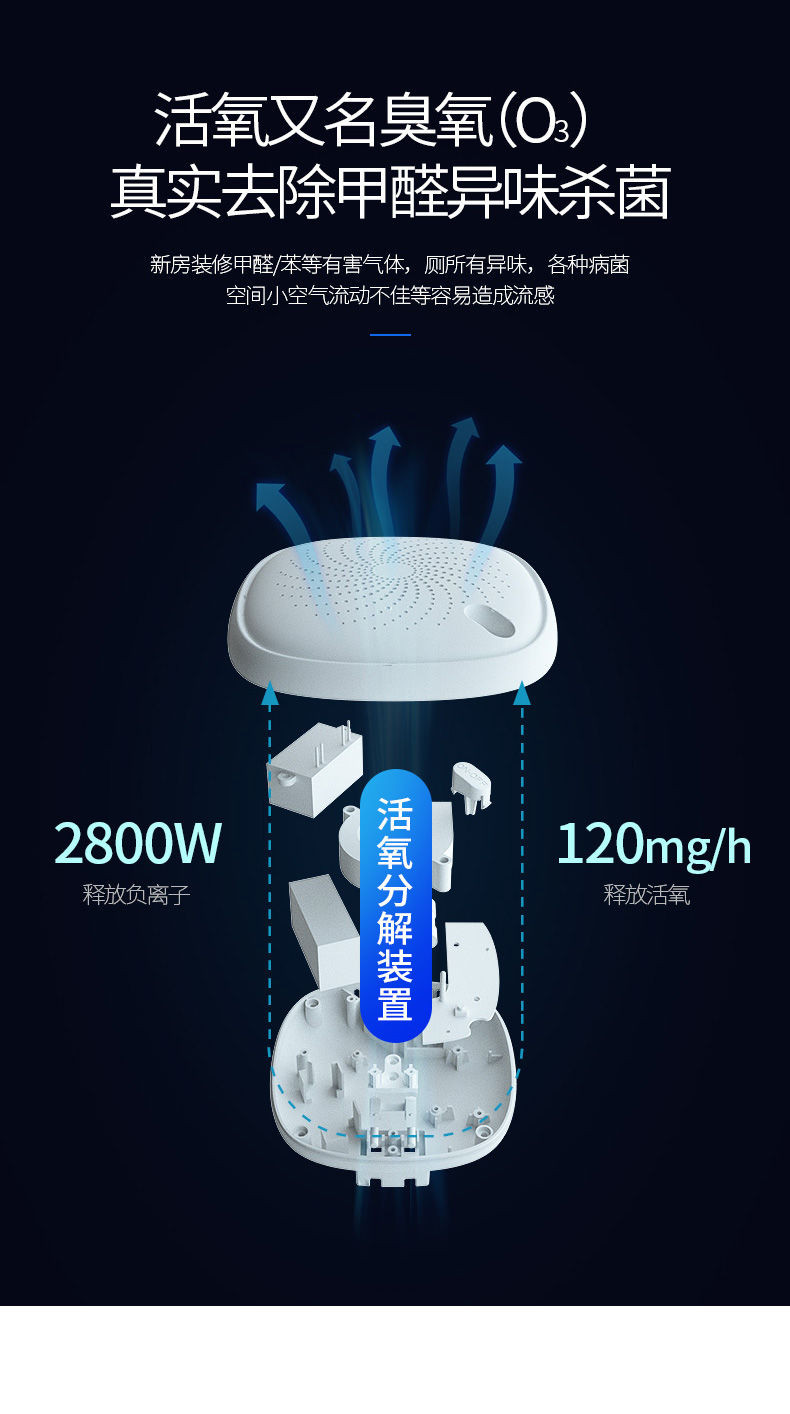 空气净化器家用消毒机除甲醛异味杀菌消毒宠物卫生间厕所除臭神器