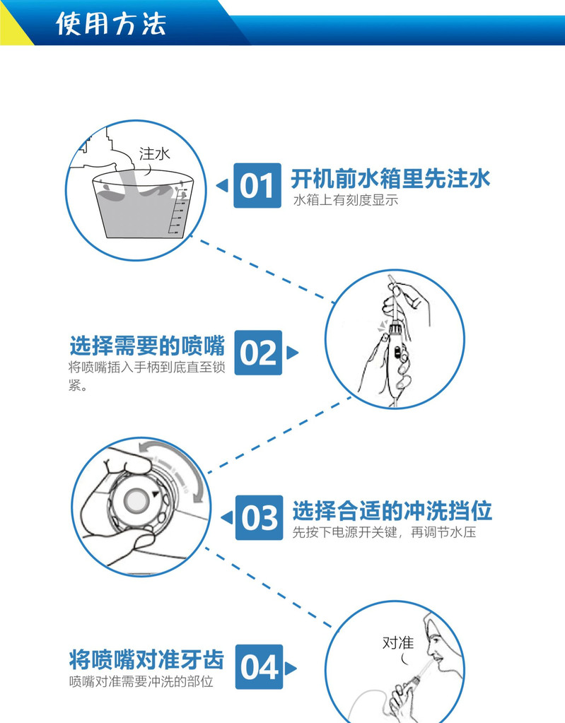 健适宝V300G冲牙器家用洗牙器水牙线电动口腔清洁牙齿正畸牙结石