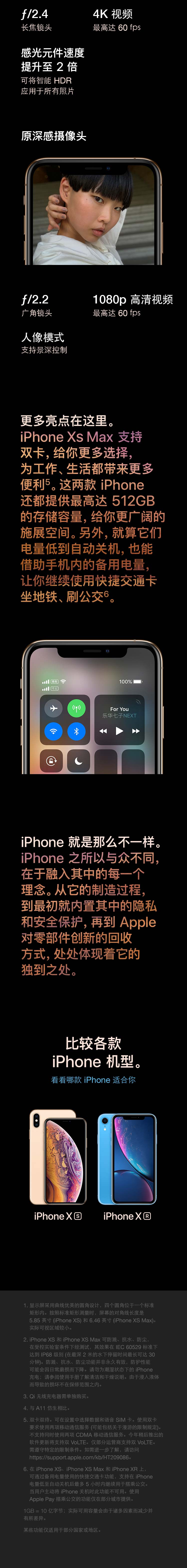 苹果 iPhone XS MAX (A2104) 64GB 深空灰色 4G手机 MT712CH/A