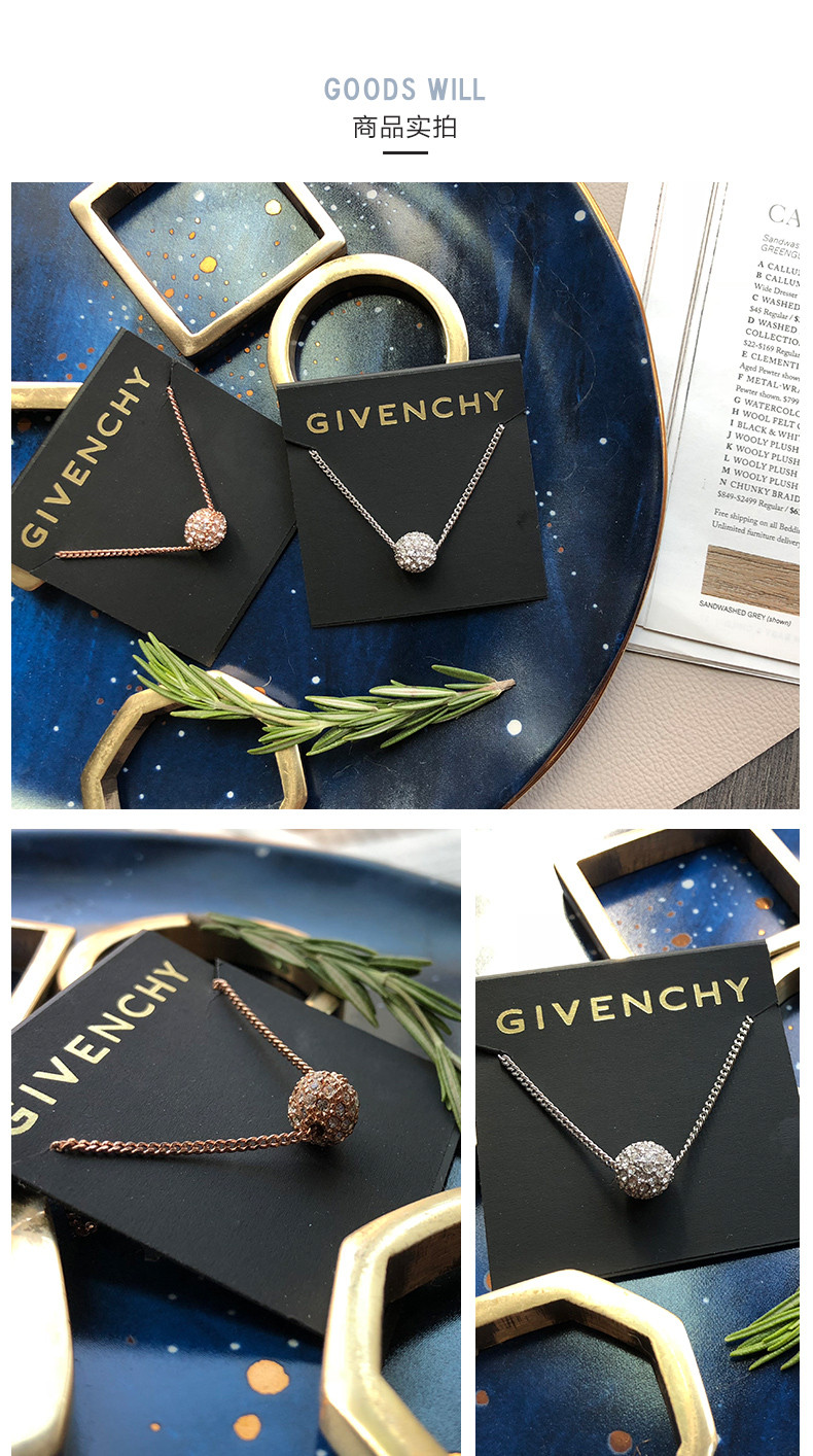 Givenchy纪梵希 女士经典球形碎钻项链 玫瑰金60252574-9DH