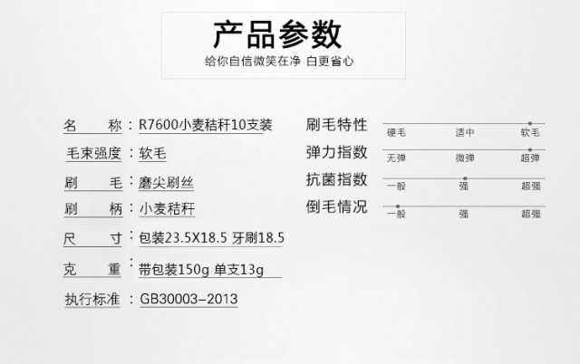 【秒杀价仅需9.8元】小麦秸秆软毛10支 家庭装中竹炭牙刷