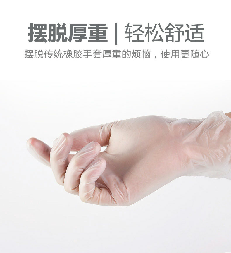  【24小时发货】希莫一次性PVC医疗医用检查手套（无粉）100只/盒 预防病毒接触传播
