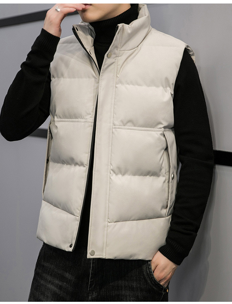 吉普盾 新款冬季保暖短款立领青年男士休闲时尚棉马甲2087