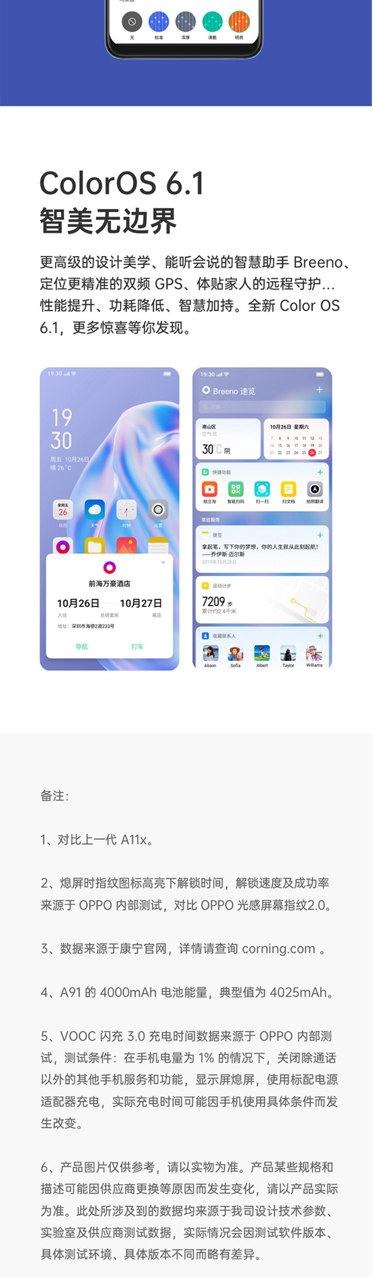 【领券减100元】OPPO A91 8GB+128GB 全网通4G 全面屏拍照游戏智能手机