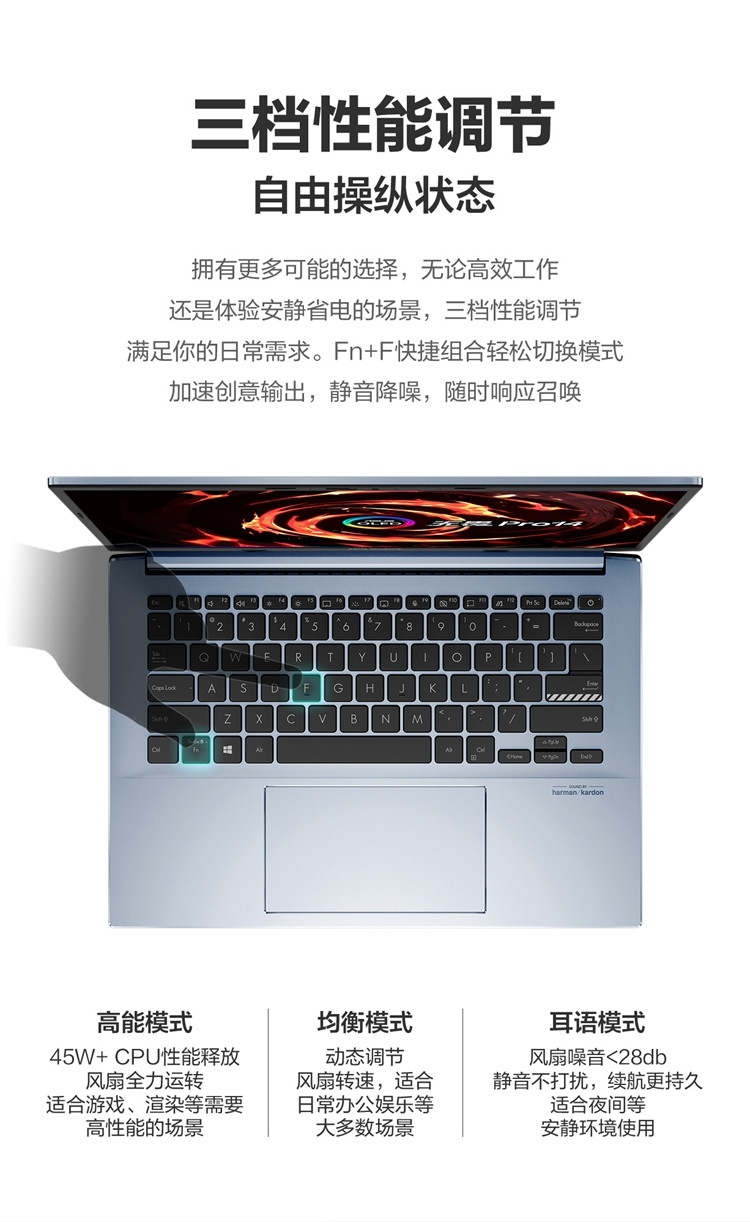 华硕 无畏Pro14 M3401QA5800 14英寸R7笔记本 512固态硬盘 16G内存 集显