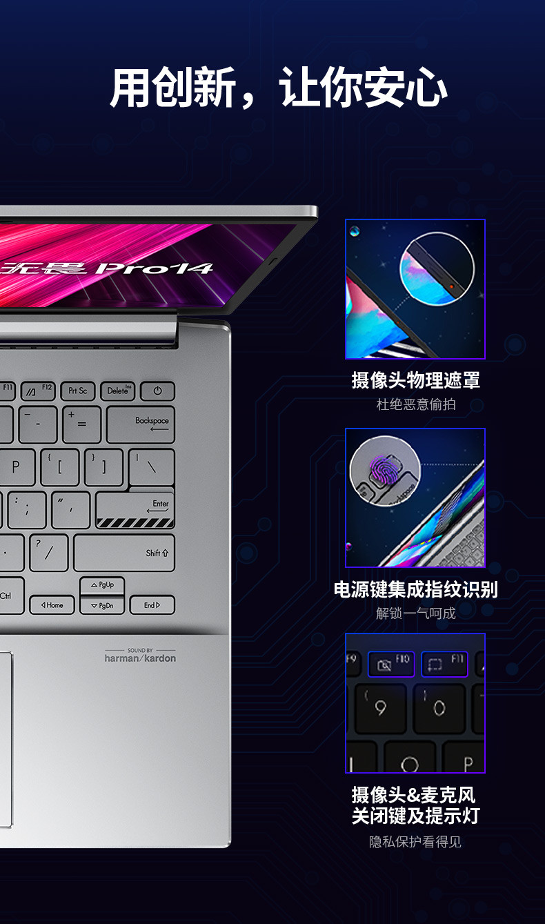 华硕 无畏Pro14 K3400PA11300 14英寸I5笔记本512固态硬盘 16G内存 集显