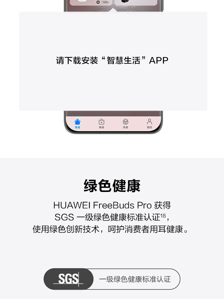 华为 HUAWEI FreeBuds Pro 主动降噪真无线T0003 有线充版