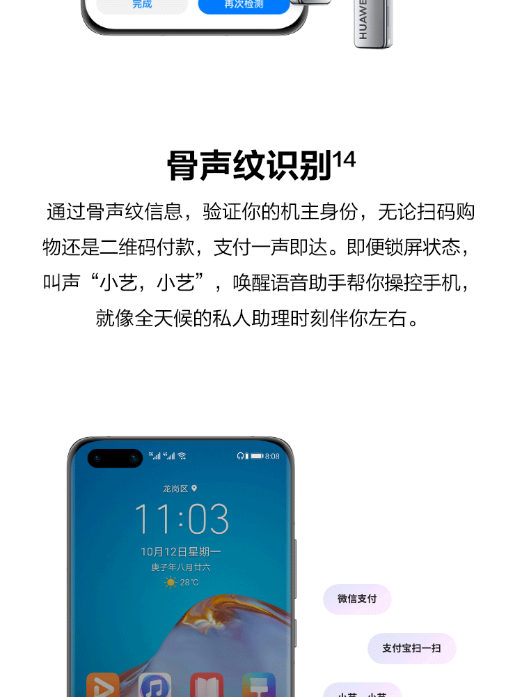 华为 HUAWEI FreeBuds Pro 主动降噪真无线T0003 有线充版