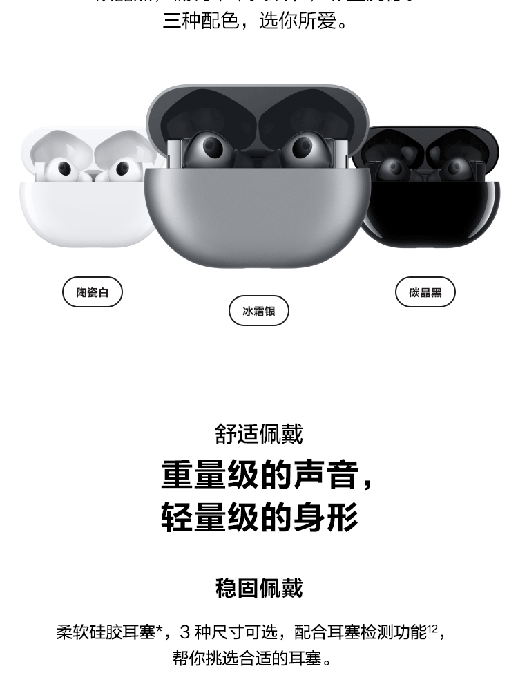 华为 HUAWEI FreeBuds Pro 主动降噪真无线T0003 有线充版